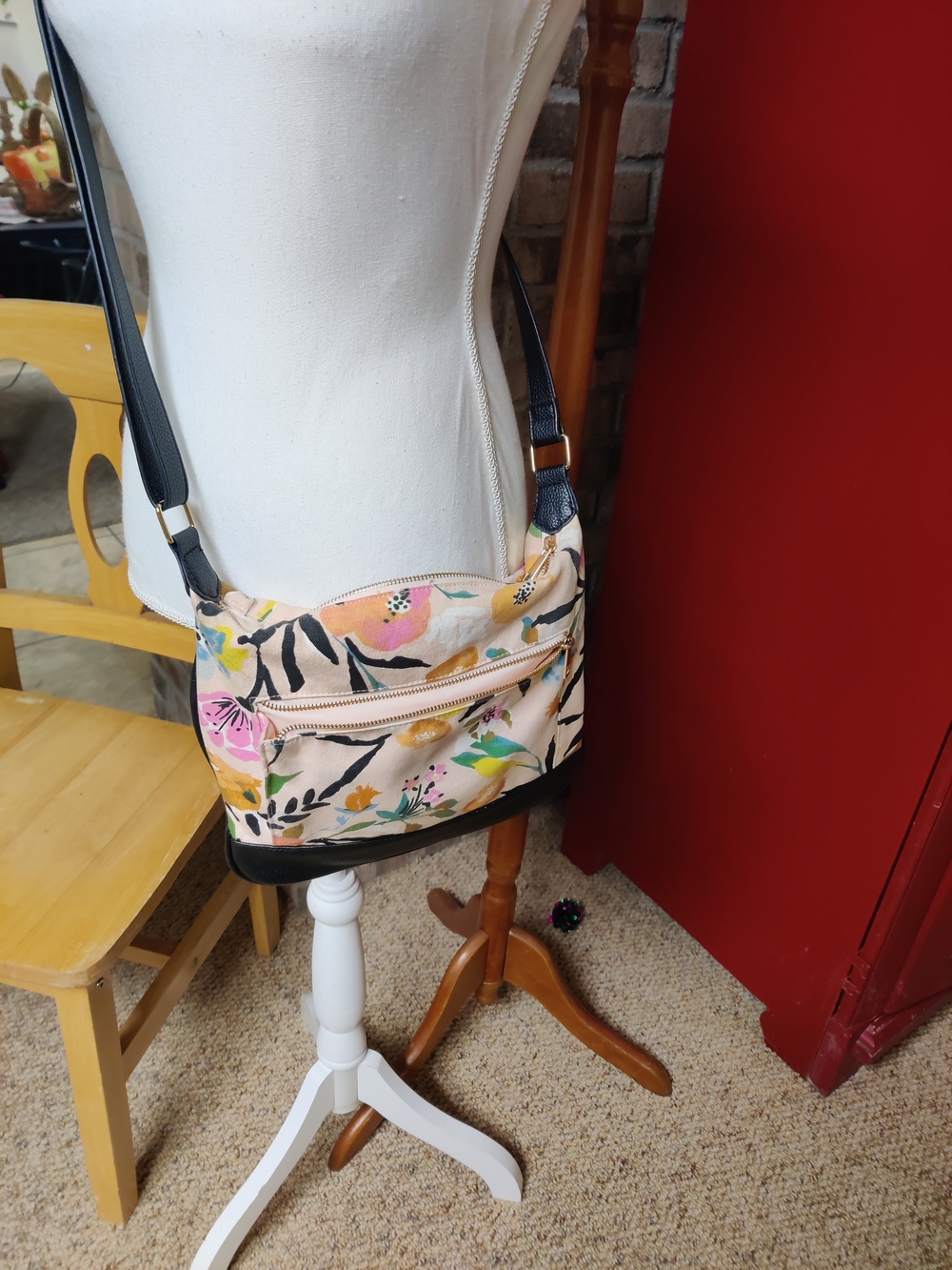 A  New DayFloral Crossbody Bag - Pink Floral Print